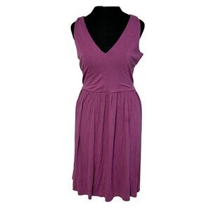 Ann Taylor LOFT Petites Purple Sleeveless Midi Dress With Cross Back